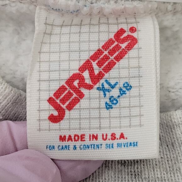 Vintage 80s Funny Fisherman Humor Sweatshirt XL 23x25 Gray - Picture 6 of 14